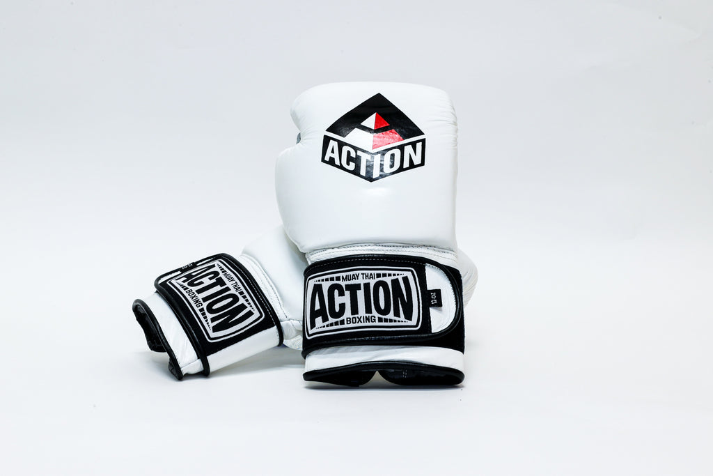 Action White Boxing Gloves
