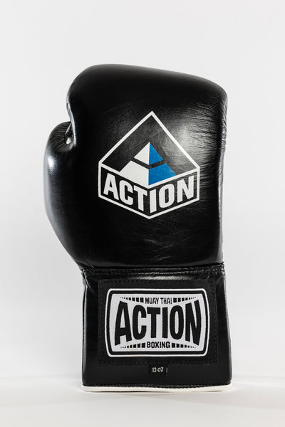 Action Pro Lace Up Boxing Gloves Blue