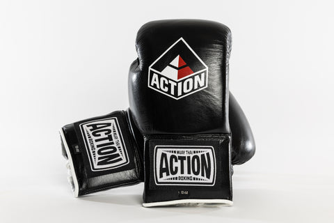 Action Pro Lace Up Boxing Gloves Red