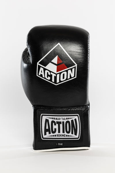Action Pro Lace Up Boxing Gloves Red